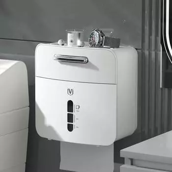 Wall Mounted Toilet Paper Holder Roll Paper Waterproof Wc Roll Paper Stand Case For Toilet Paper Bathroom Accessories синий