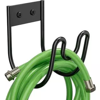 Wall Mounted Water Hose Holder - Hose Hanger Heavy Duty for Water Hose Extension Cords Vacuum Hose. one size чёрный