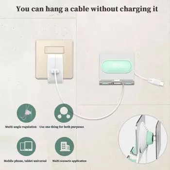 Настенный держатель для телефона, прикроватная нескользящая многофункциональная металлическая самоклеящаяся угловая подставка, держатель для пульта дистанционного управления для спальни чёрный