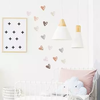 Wall Sticker Easy to Paste Self-adhesive PVC Bohemian Style Heart Shape Wall B