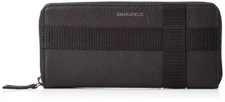 Wallet EMBOSS LEATHER LONG WALLET BLACK [Machiavelic] (019)