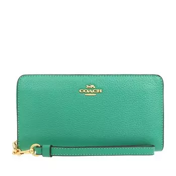 Wallet FC4451 C4451 Green Pebbled Leather Long Zip Around Wallet [Coach] (Long Wallet) (with Strap) Women s [Outlet Item] [Brand] [Item]