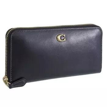 Wallet Long Wallet Leather Black Essential Slim Accordion Zip Wallet SMTH SLM ACC ZIP CS032B4BK COACH [Coach] Women s [Item]