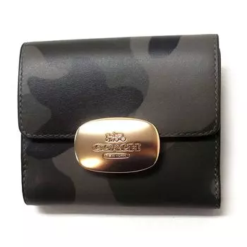 Wallet Outlet Camo Pattern Elaiza Small Wallet Signature Canvas CW802 IMXAI Product [Coach]