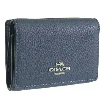 Wallet Trifold Folding Wallet Mini Wallet Compact Outlet Brand Refined Pebble Leather Micro Wallet CM238 [Coach] Women s (DENIM/Blue) [Item]