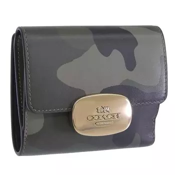 Wallet Trifold Folding Wallet Mini Wallet Compact Outlet Brand Leather Camouflage Eliza Small Wallet ELZ SML WLT CAMO CW802IMXAI [Coach] Women s