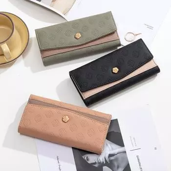 Wallet Women s PU Soft Surface Simple Large Capacity Handbag Versatile Trendy Wallet жёлтый