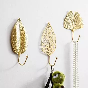 WallHook Leaf Shape Nordic Style Coat Rack Key Holder WallHanger for Kitchen Bathroom Door Towel Hanging HooksHolder Wall Hooks