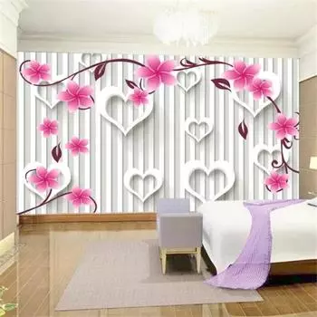 Обои 3D Сердце-образные Красные Розы Фрески Простой Фон Настенные Фрески Гостиная Спальня Обои для Отеля 200 cm(W) x 140 cm(H)