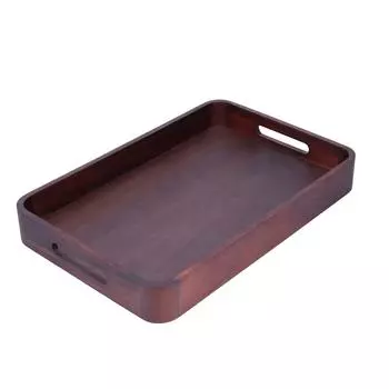 Walnut Rectangular Tray Wooden Dinner Plate Fruit Tray Household Tea Cup Holder for Home Small