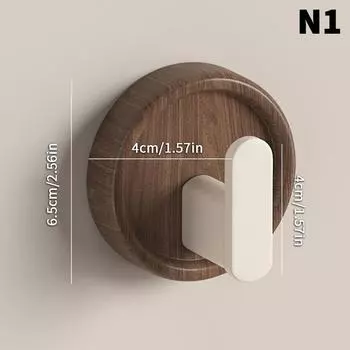 Walnut Wood Coat Rack Hooks Black Wall Hangers For Hanging Keys Clothes Bathroom Robe And Towels And Entryway 1