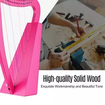 Walter.t 15-струнная лира-арфа, деревянный струнный инструмент с сумкой для переноски, тряпочка для чистки, настройка цвет старого дерева