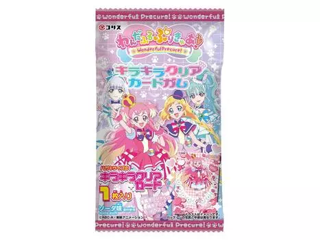 Wandaful PreCure Sparkly Clear Card Gum 15 шт. конфеты игрушка/жвачка