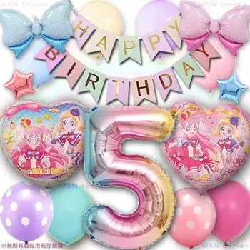 Wandafuru PreCure Последний оригинальный набор воздушных шаров Воздушный шар с цифрой Воздушный шар с цифрой Wandpuri Wonderful PreCure Воздушный шар для девочек на день рождения Украшение на день рождения
