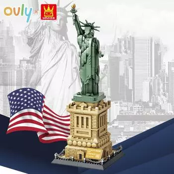 Wange Статуя Свободы 3D головоломка игрушка образовательный строительный набор с реалистичным дизайном и высококачественными материалами № 5227