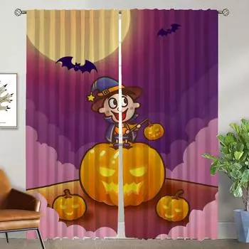 Wangwang Curtains for Bedroom Curtains Child Room Shades Blackout Curtain Partition Halloween Decoration Living Kitchen Elegant W50xH70cmx2pcs-CL