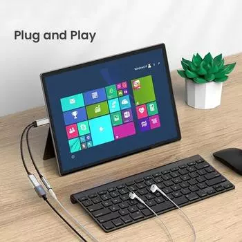 WANGYOU 2 в 1 USB C на 3,5 мм адаптер для наушников и зарядного устройства USB C PD 3.0 порт на Aux аудиоразъем кабель-донгл для быстрой зарядки серый