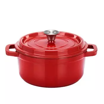 WANGYUANJI чугунная эмалированная безводная кастрюля большой емкости и тяжелая чугунная эмалированная кастрюля с индукционной духовкой глубокая многофункциональная домашняя красный