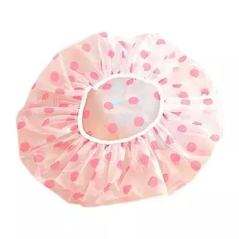 wanhuachuang симпатичная утолщенная водонепроницаемая прозрачная шапочка для душа в горошек, шапочка для купания в ванной комнате
