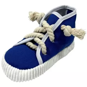 Wanmaru Shoten Prank Sneakers Dog Toy Chewing Stuffed Toy Shoes Making Sound Rope Present Gift Small Dog (Blue) синий