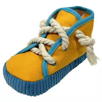 Wanmaru Shoten Prank Sneakers Dog Toy Chewing Stuffed Toy Shoes Making Sound Rope Present Gift Small Dog (Yellow) жёлтый
