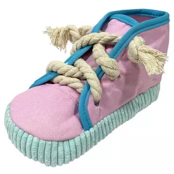 Wanmaru Shoten Prank Sneakers Игрушка для собак Жевательная мягкая игрушка Обувь Звуковая веревка Подарок Маленькая собака (розовый) розовый