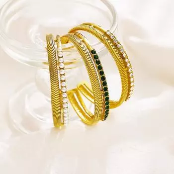 Wantan Hand Rop Ретро Персонализированный двухслойный браслет из титановой стали с жемчугом Женский