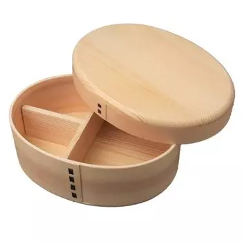 Wappa Single Tier Bento Box x 13 x Rounded Round Finish Made in Japan Current Model J-kitchens 17.5 6.8cm