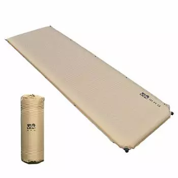 WAQ Кемпинговый автомобильный спальный коврик с толстой ручкой R Value Special Lightweight Inflator Mat, Коврик, 8 см, Компактный, 6.0, Уретан, (ТАН)