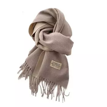 Warm Cashmere Shawl Two-sided Winter Long Shawl Simple Imitation Wool Scarf Autumn Winter Style 2