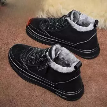 Warm Cold Proof Lace Up Men s Snow Boots High Top Brands Thick Plush Anti Slip Work Fleece Original Deals Fur Male Winter Shoes 39
