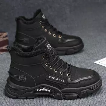 Warm Cold Proof Lace Up Snow Boots for Men Platform Brands Footwear Comfortable Luxury Anti Slip Casual Fleece Winter Shoes Man 39
