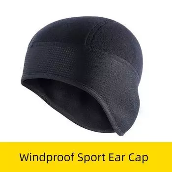 Warm Cycling Liner Skiing Cold-Proof Sleeve Cap Outdoor Sports Ear Cap-Black(Windproof style) One size