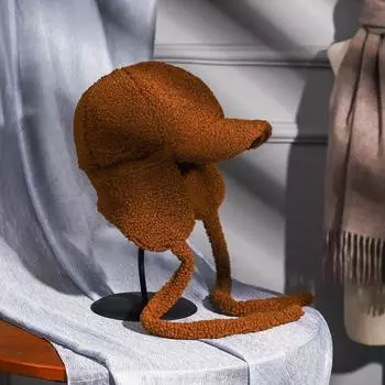 Warm fleece hat autumn and winter women s versatile baseball cap cap cap cap ear protector cycling cap winter tide M56-58cm чёрный