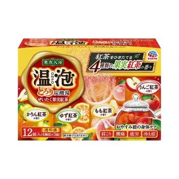 Warm Foam Bath Thick Carbonated Luxury Fruit Black 4 types types x 3 12 [Quasi-drug] (ONPO) Salts, Water, Tea, [4 tablets, tablets]
