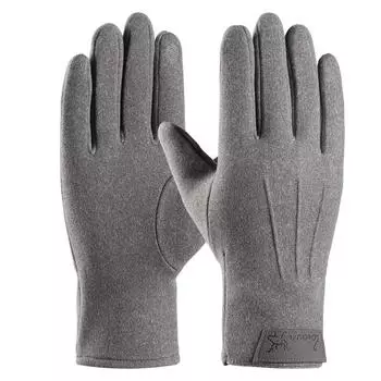 Warm Gloves for Men In Winter Windproof and Cold Protection Plus Velvet Fabric Touch Screen Autumn and Winter Outdoor Riding Rabbit Velvet Gloves One size