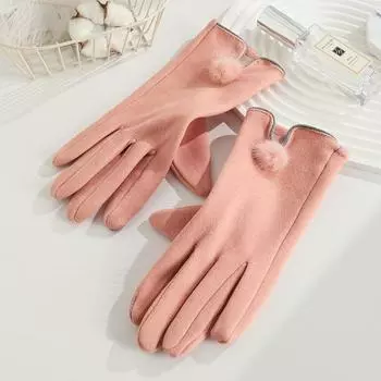 Warm Gloves for Women Outdoor Elegant Cycling Gloves for Driving Windproof Cold Plus Velvet Autumn and Winter Touch Screen Gloves average size