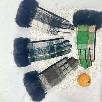 Warm Gloves Women S Hairy Mouth Riding Fleece Finger Gloves Electric Car Driving Thickened Hairy Gloves