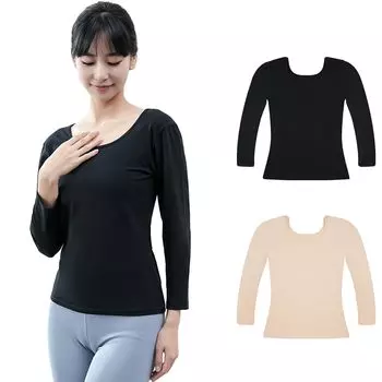 Warm Heat Tech Warm Life Cold Cycle Thermal Теплогенерирующий материал Длинный рукав Влажный Теплогенерирующий [Arisaku] Нижнее белье, Женское, Нижнее белье,