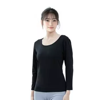 Warm Inner Long U Wide Heat Heat Stretch Cotton Long Cold Winter [Tanoka] Innerwear, Women s Shirt, Sleeve, Neck, Neck, Women s Innerwear, Retention,