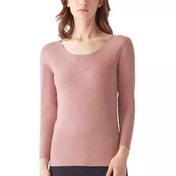Warm Innerwear Kirei Labo Cotton Blend Thick Brushed Warm Long Sleeve Innerwear KL9946R Off Pink M [Gunze] [No Seams] Women s