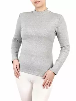Warm Innerwear Mini High Neck Cotton Blend Absorption Generating Heat Long Sleeve Shirt Cold Weather Underwear [LINYUAN&YING] Fleece-lined [Moisture
