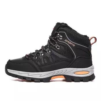 Warm Men Winter Boots With Fur & Autumn Outdoor Hiking Boots Man Sneakers Trekking Shoes For Unisex Non-Slip Snow Boots 36 чёрный