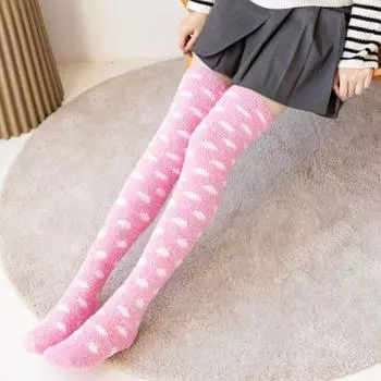 Warm Over Knee Socks Long Tube Warm Leg Wear Soft Striped Stockings Winter 2