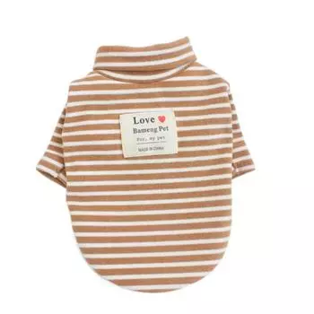 Warm Pet Dog Clothes Coffee Strips Cat Cotton Vest Cute Puppy Clothing for Chihuahua L