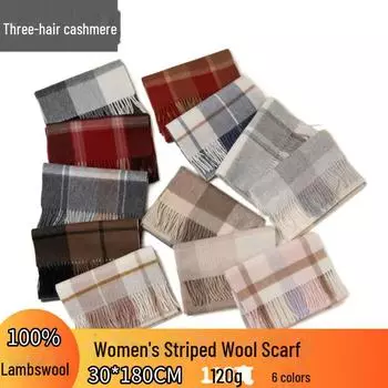 Warm Plaid Wool Scarf: Stylish British-Style Accessory for Men & Women, Perfect for Autumn & Winter