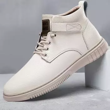 Warm Plush Fur Winter Boots New Arrival Men s High Top Shoes New Non-Slip Lace-Up Sneakers Leisure Walk Male Outdoor Basic Boots 36