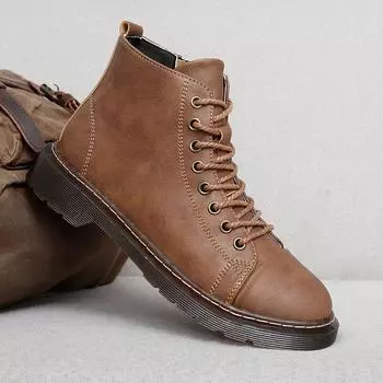 Warm Plush Fur Winter Footwear New Arrival Casual Leather Boots New Arrival Male Ankle Boots Thick Sole Fashion Mens Basic Boots 38