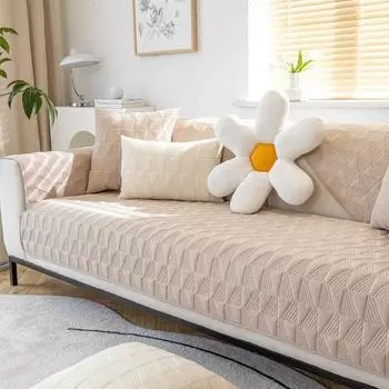 Теплая плюшевая подушка для дивана, зимний нескользящий чехол для дивана в гостиной, Г-образный диван на 4 места, полотенце для домашнего декора, подушка, защитный коврик 70x70cm 1pcs