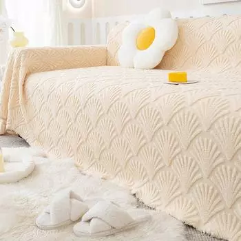 Warm Sofa Cushion Winter Thickened Fleece Cushion Non-Slip Leather Sofa Cover Cover Cloth 180*130cm